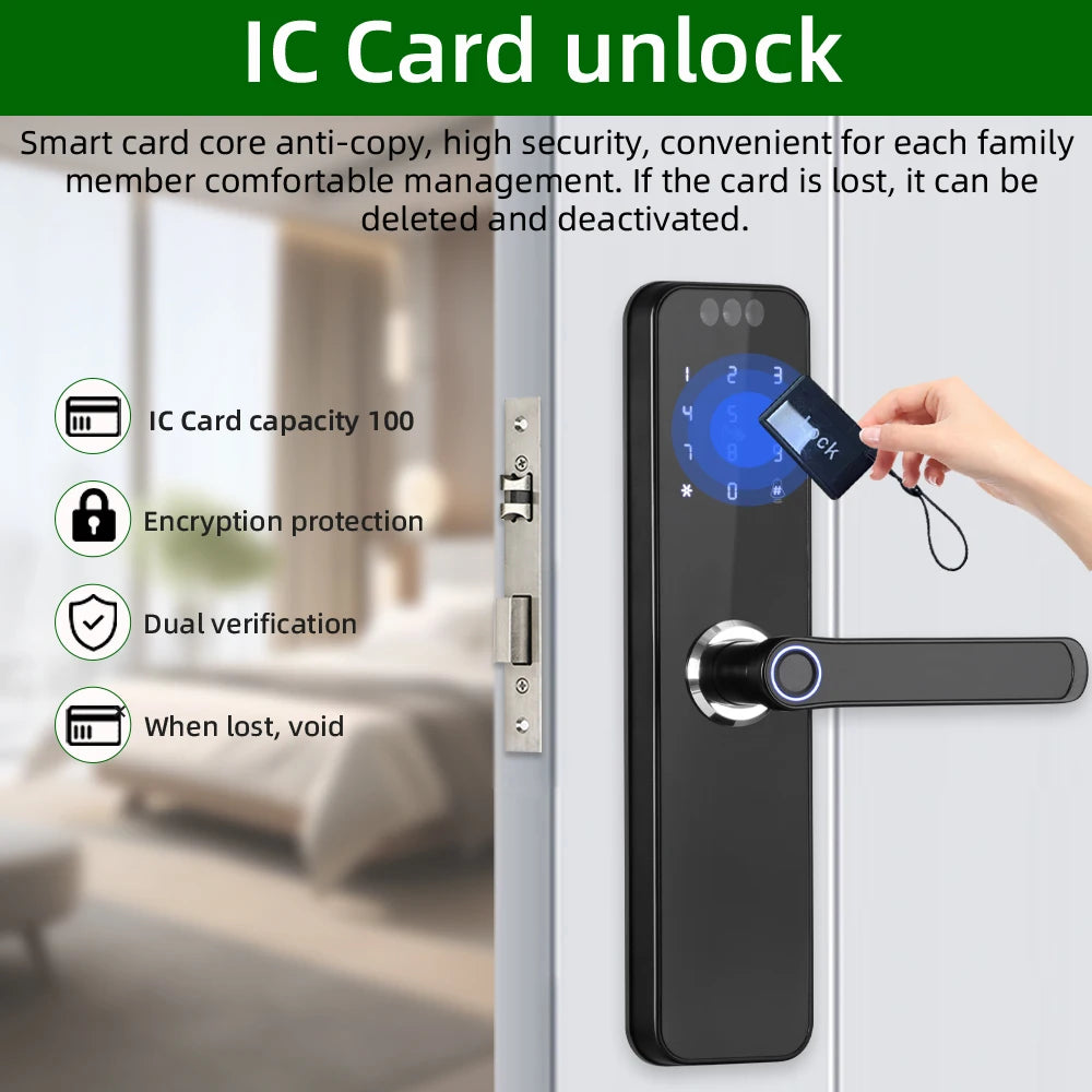 CDOK K12 Tuya WiFi smart door lock, remote unlocking, with cat-eye camera and face unlocking