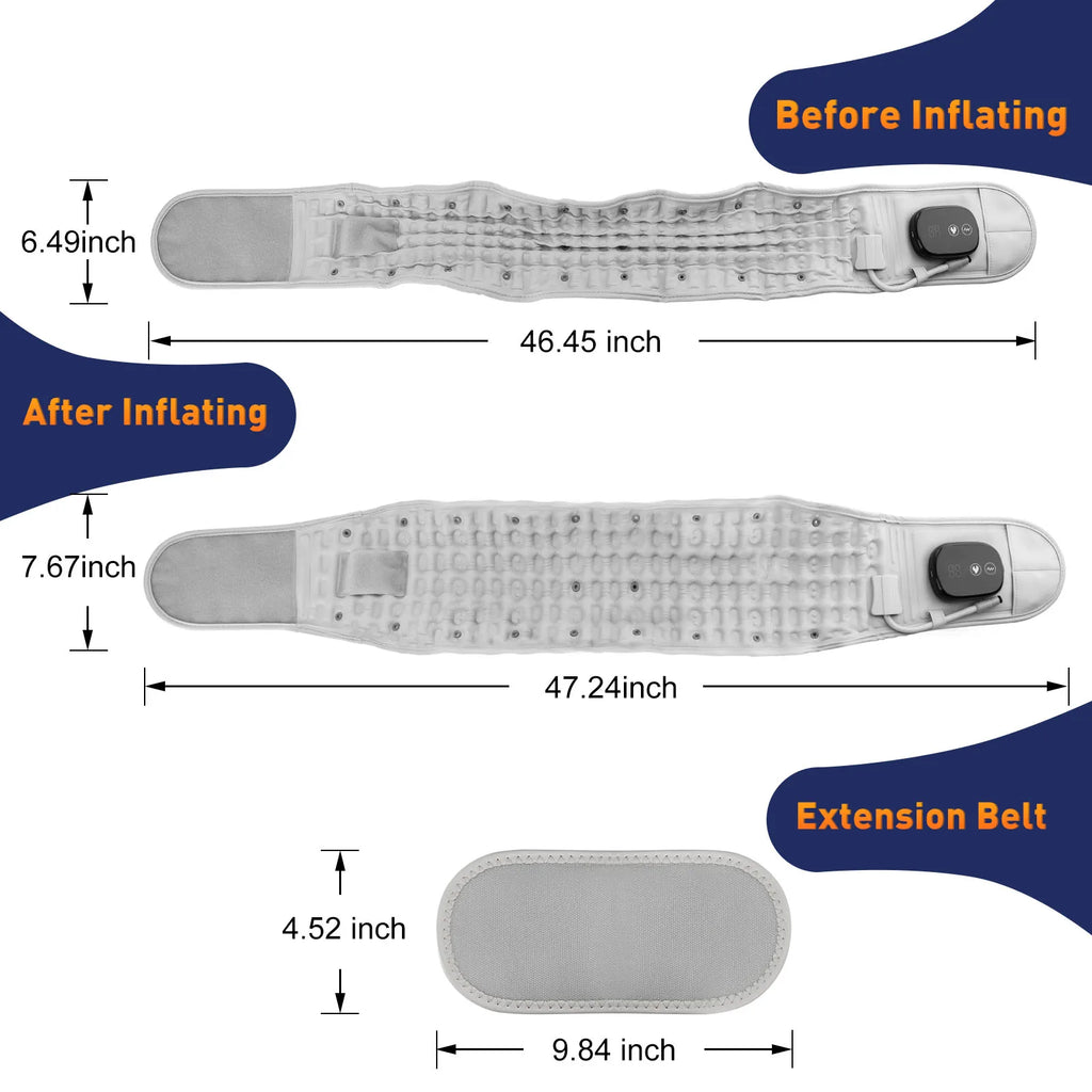 Lumbar Decompression Belt with Red Light Therapy and Vibration Support Fascia Gun Tidesmit