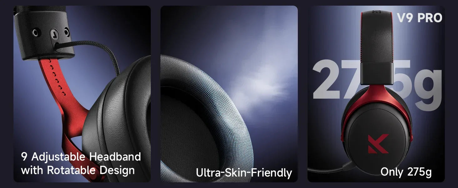 MCHOSE Wireless Gaming Headset Surround Sound Noise Canceling Tidesmit Tidesmit