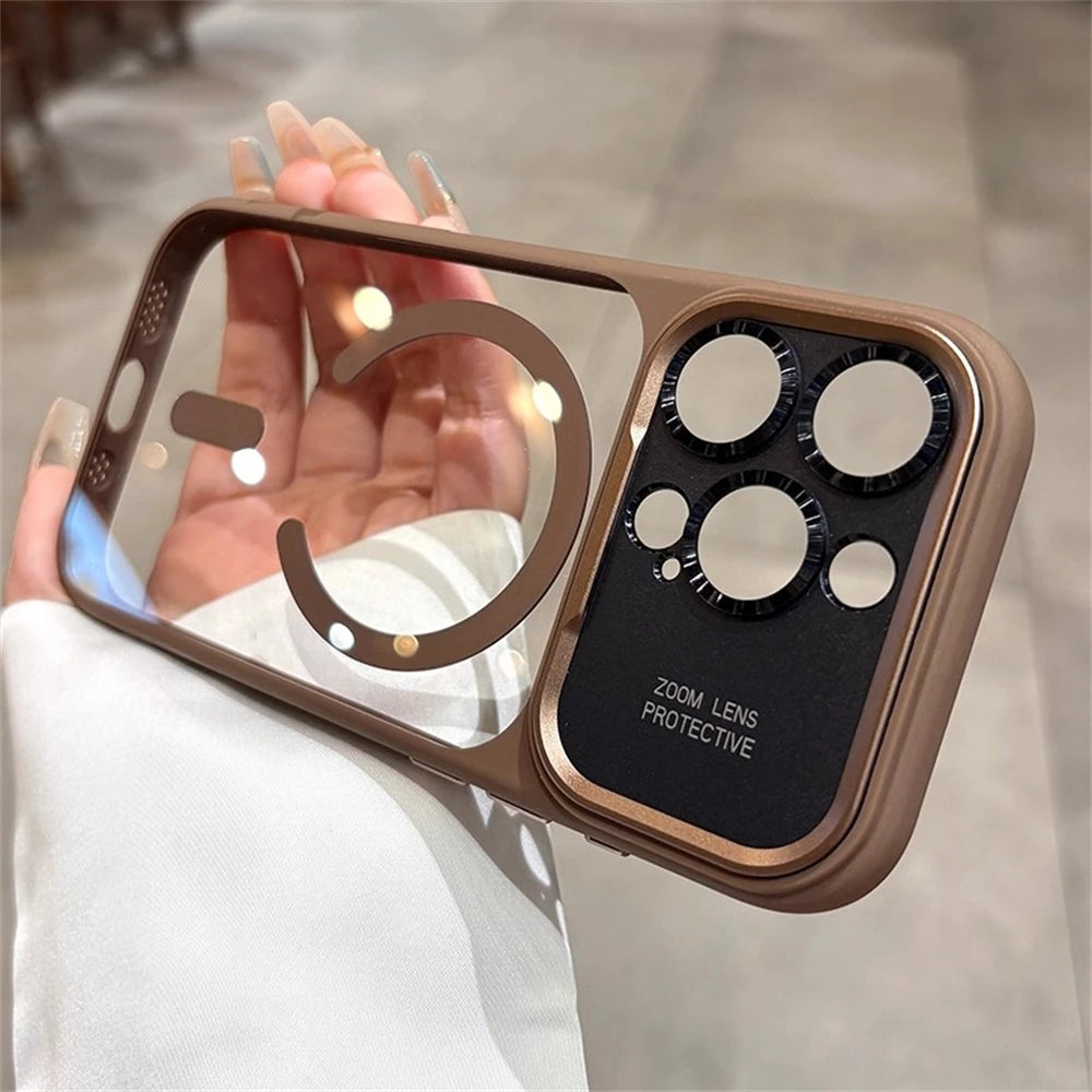 Magnetic iPhone Case with Lens Protection – Slim Military-Grade Cover Brown Tidesmit