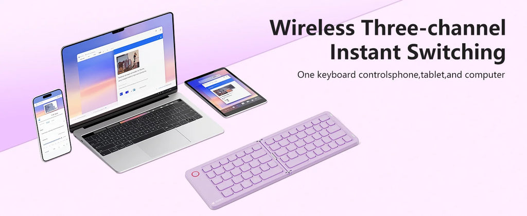 E4 Wireless Folding Keyboard Black White Pink Purple Four Colors Optional Compact Wireless Keyboard for Mobile Devices