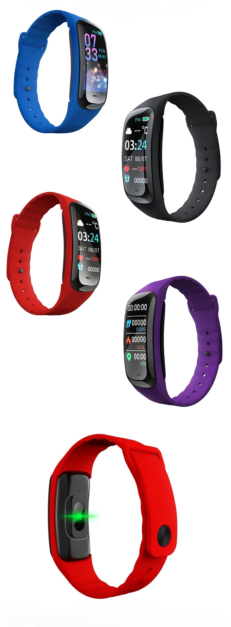 C1 Plus Smart Watch Fitness Tracker Bluetooth Heart Rate Blood Pressure Monitor Step Counting Sports Bracelet for Men Women 2026