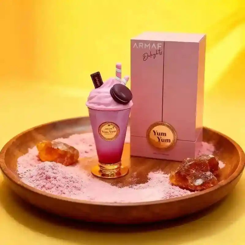 Armaf Yum Yum EDP: 100ml women’s floral fruity perfume in a unique dessert-shaped bottle. Sweet, long-lasting fragrance.