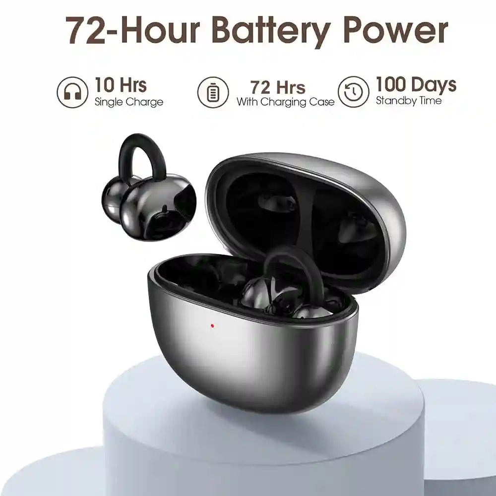 Wireless Headphones - 72H Play Time & Low Latency Black Model Tidesmit