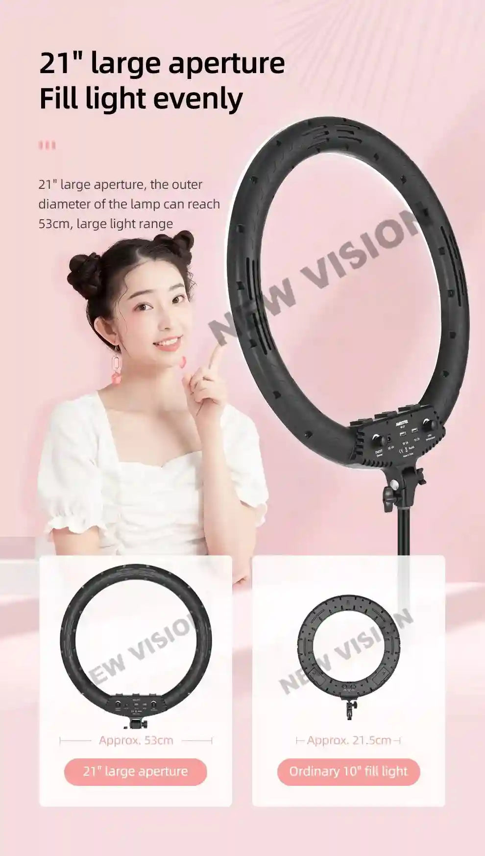 21-Inch LED Ring Light with Adjustable Color Temperature and Tripod Kit Tidesmit