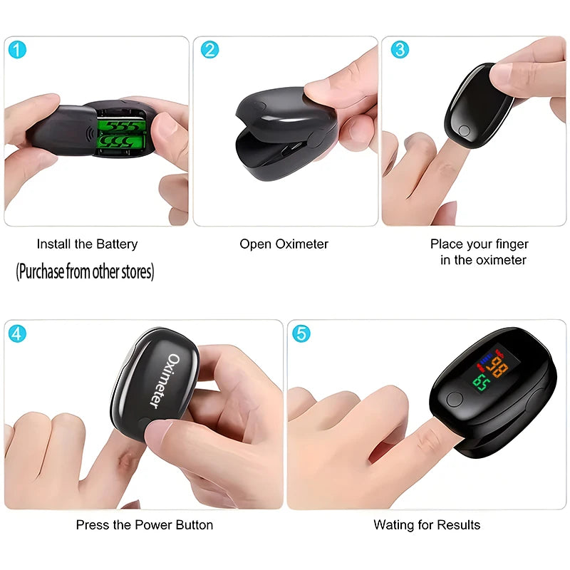Finger Pulse Oximeter OLED Blood Oxygen Saturation Heart Rate Monitor Oxymeters Medical With Respiratory Digital Oximeter