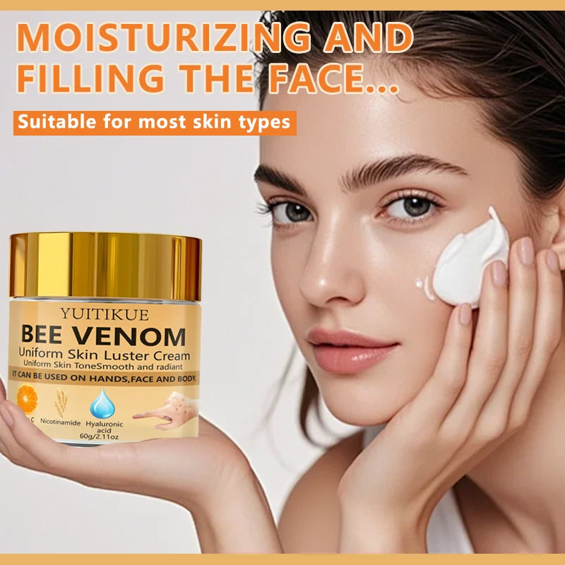 Nicotinamide Vitamin C Hyaluronic Acid Bee Venom Cream 60g Hydrating Smooth Bright Even Skin Tone Multi-use Face Body Lotion