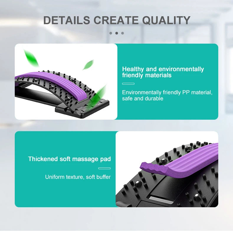 Back Stretcher for Lumbar Pain Relief - Ergonomic Muscle Support Device Back Massage Instrument Tidesmit