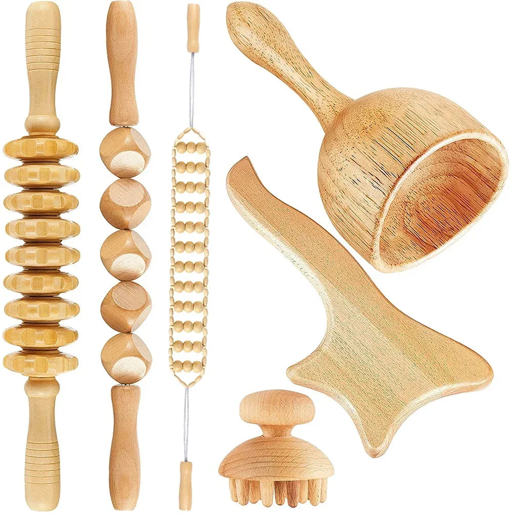 Wooden Lymphatic Drainage Massager Tool for Targeted Body Contouring Back Massage Instrument Tidesmit