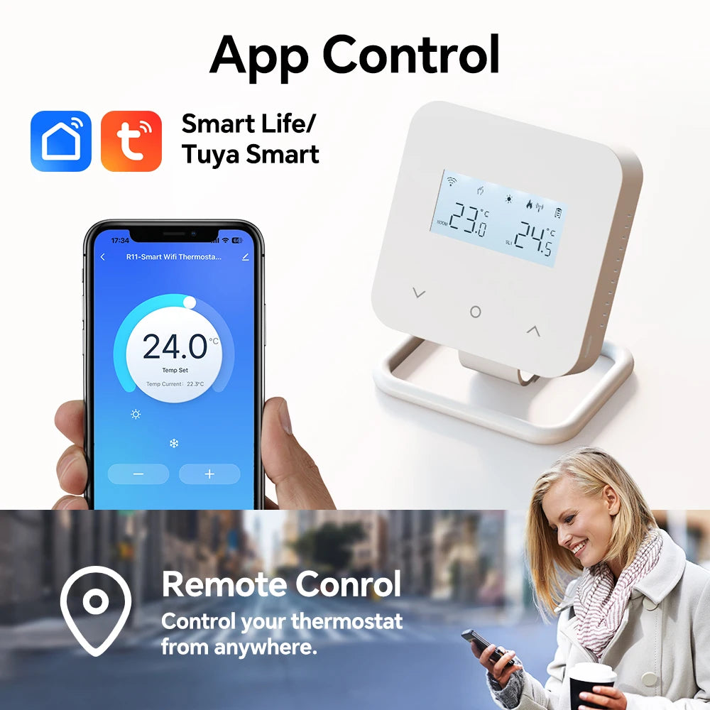 Beok Tuya Wifi Wireless Thermostat for Gas Boiler Remote Control Smart Home Thermoregulator,Alexa Google Home Alice