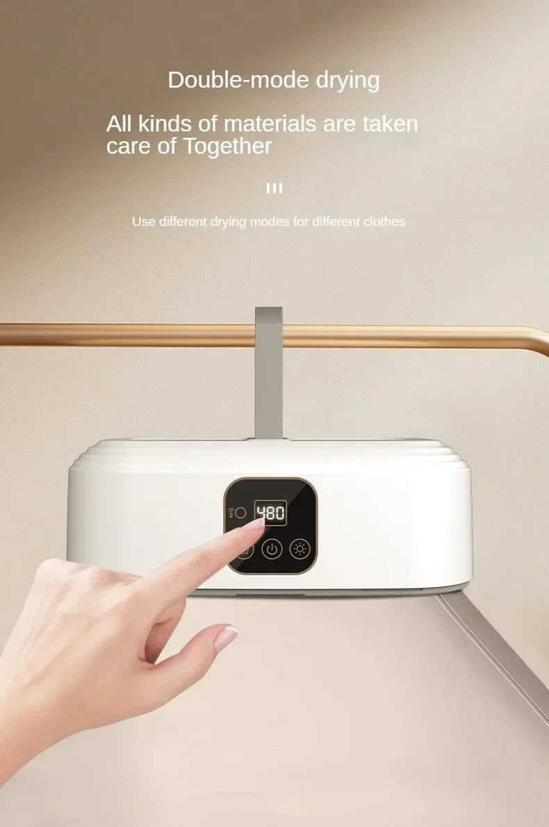 Tidesmit portable electric clothes dryer with remote control and timing function in a compact folded design