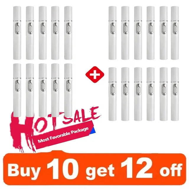 Bulk pack of white cylindrical plastic vape pens with silver button switches for electronic vaping.