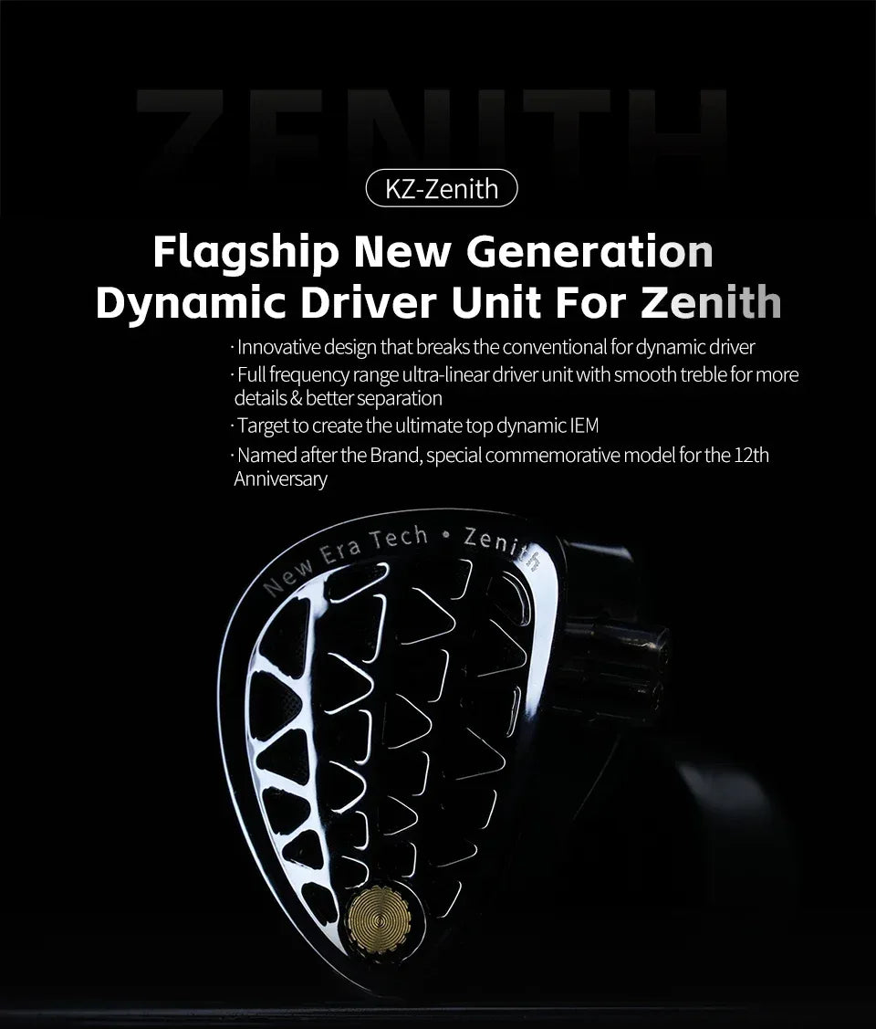 KZ Zenith Tunable HiFi Dynamic Driver IEM Earphones | Tidesmit Tidesmit