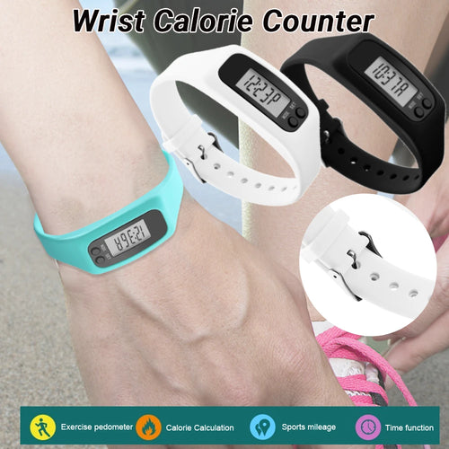 1/2PCS LED Pedometer Bracelet Step Counter Watch with 12/24H Display Silicone Fitness Tracker Multi-Function Activity Band