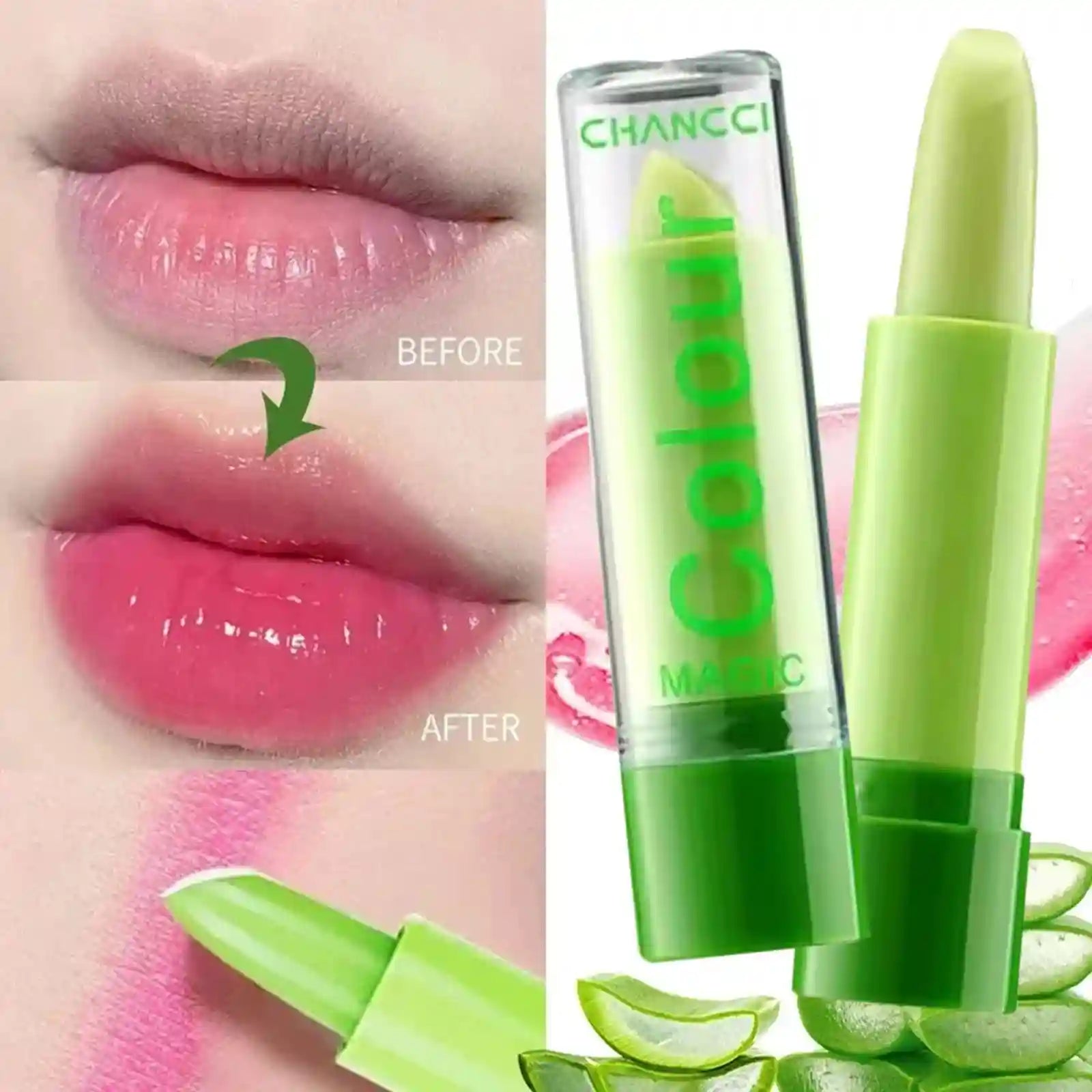 Aloe Vera Color Changing Lip Balm | Moisturizing Long-Lasting Treatment Lip Care Tidesmit