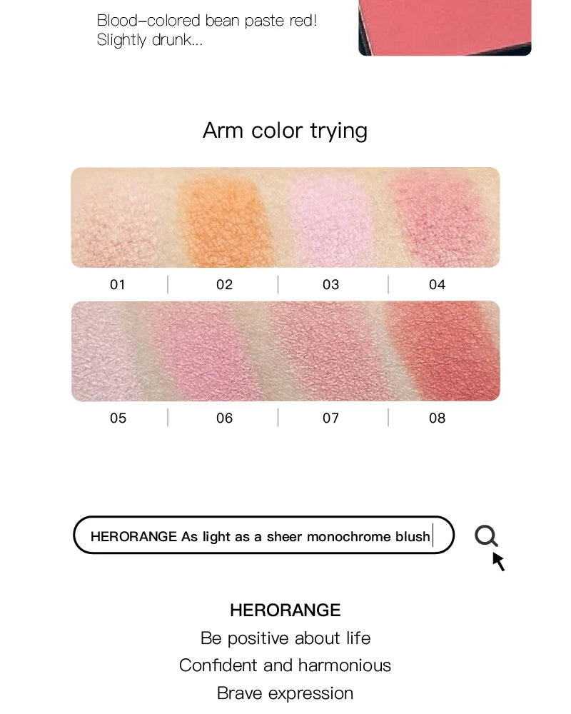 Tidesmit monochrome matte blusher palette texture close-up showing soft silky natural nude low saturation cheek color