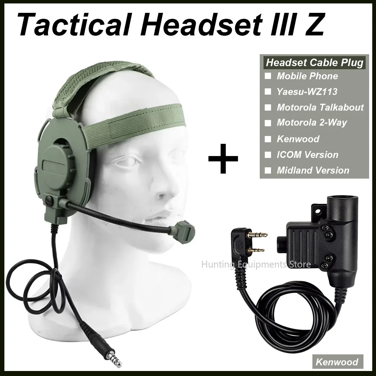Tactical Shooting Headset with U94 PTT for Baofeng Radio - Tidesmit Tidesmit