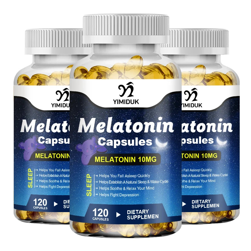 Melatonin 10mg, Sleep Dietary Supplement, No Habit, Deep Sleep Contains Melatonin - Healthy Sleep - 120 Capsules
