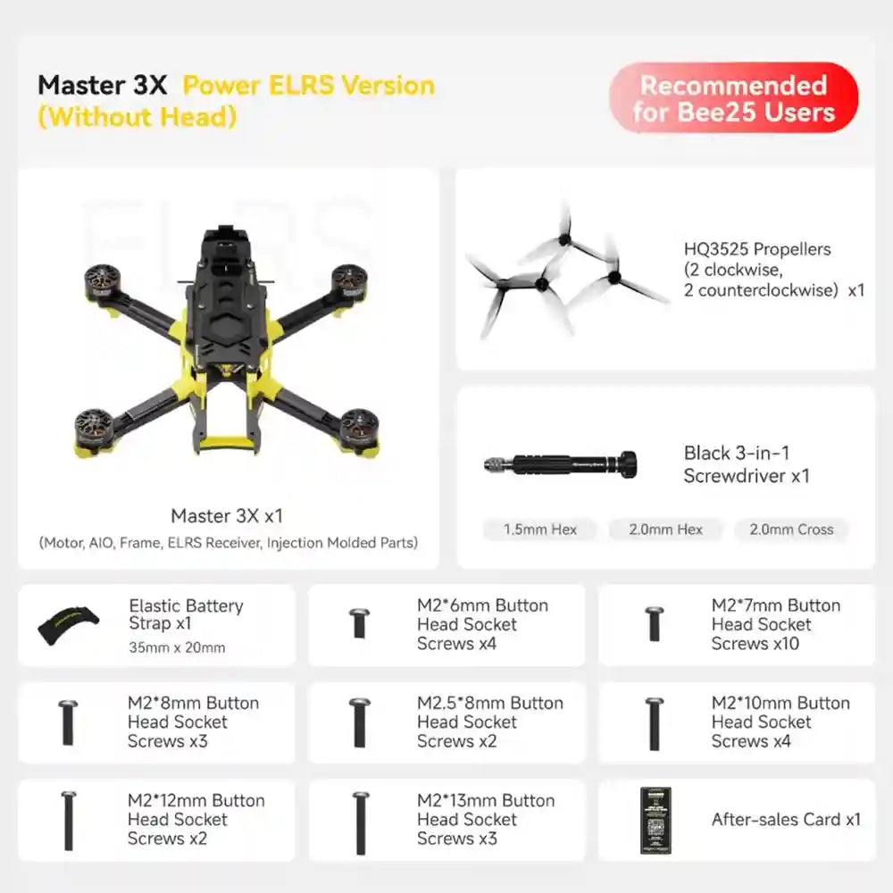 SpeedyBee Master 3X FPV Drone O4 Pro Digital Freestyle Quad ELRS Without Head Tidesmit