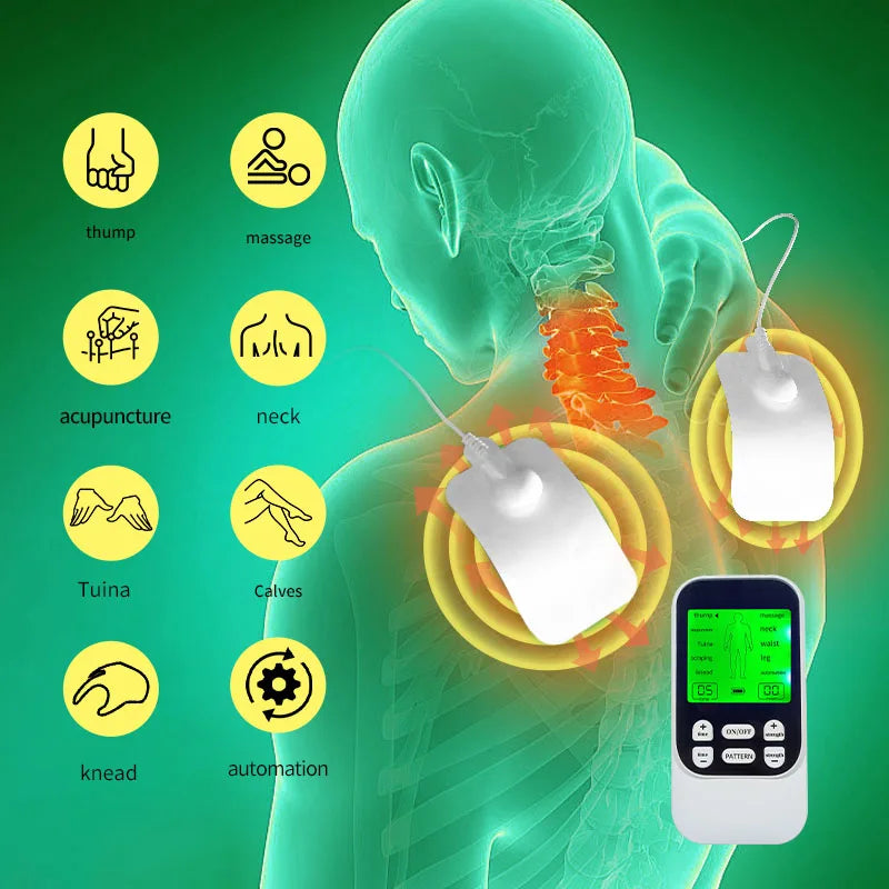 Electric Pulse Muscle Stimulator - 10 Mode EMS Device for Muscle Relief Massage Chairs Tidesmit