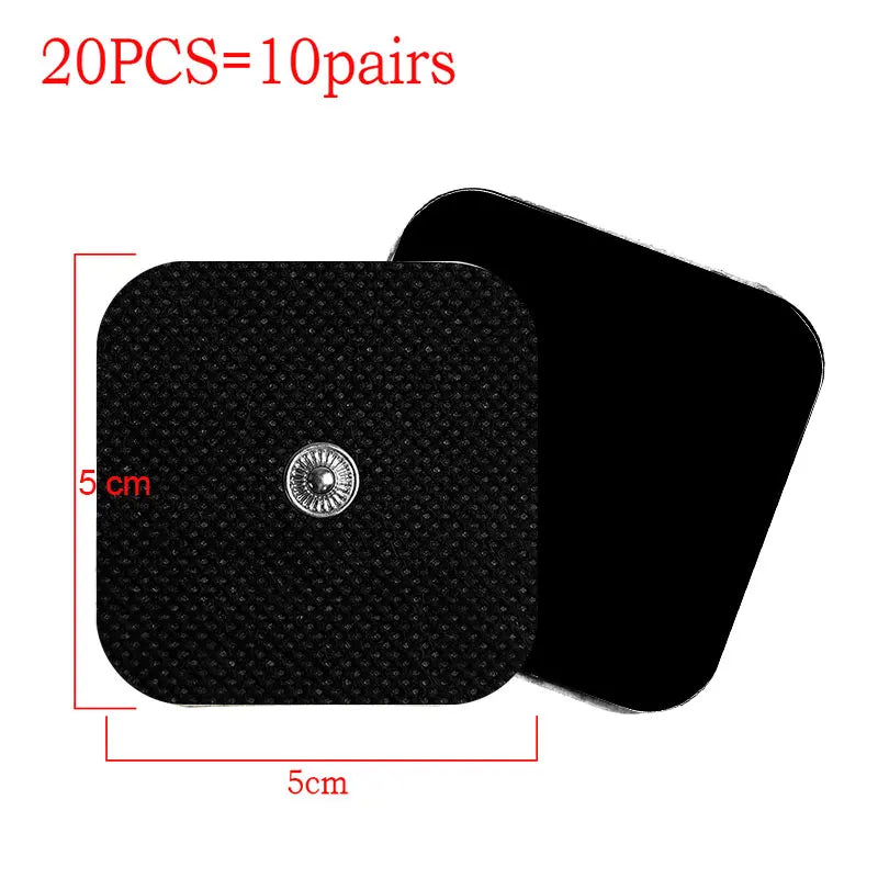 TENS Unit Electrode Pads: Reusable Muscle Stimulator Gel Sets Back Massage Instrument 5x5cm 20pcs Tidesmit