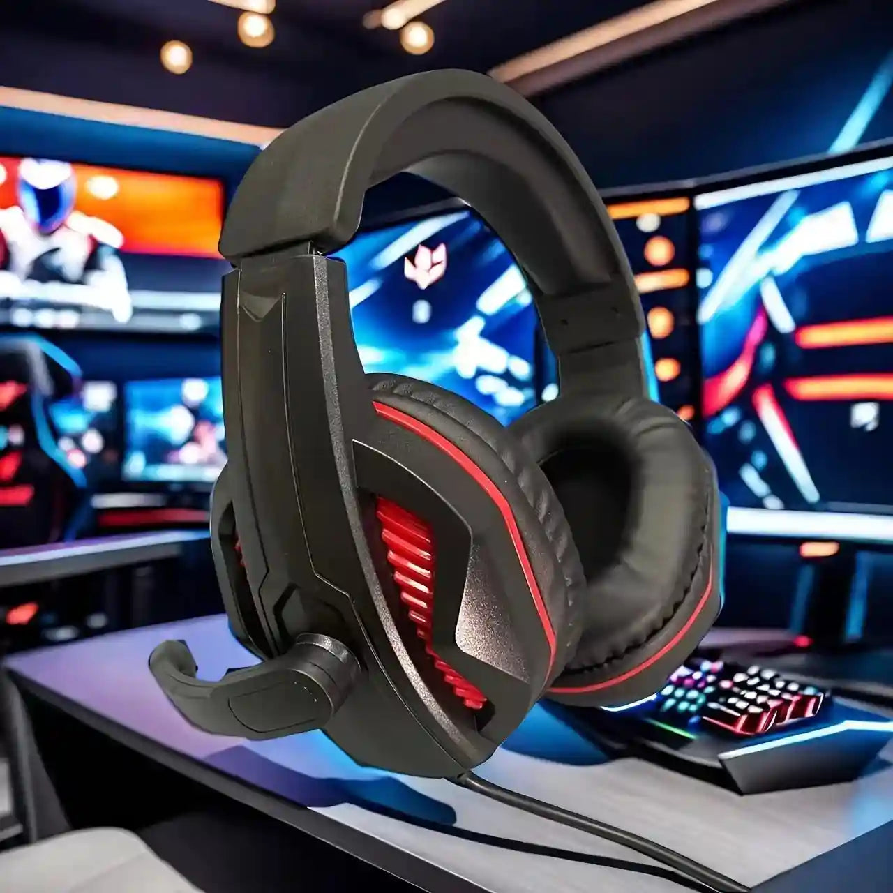 Gaming Headset with Mic | Deep Bass Over-Ear Wired Audio by Tidesmit Tidesmit