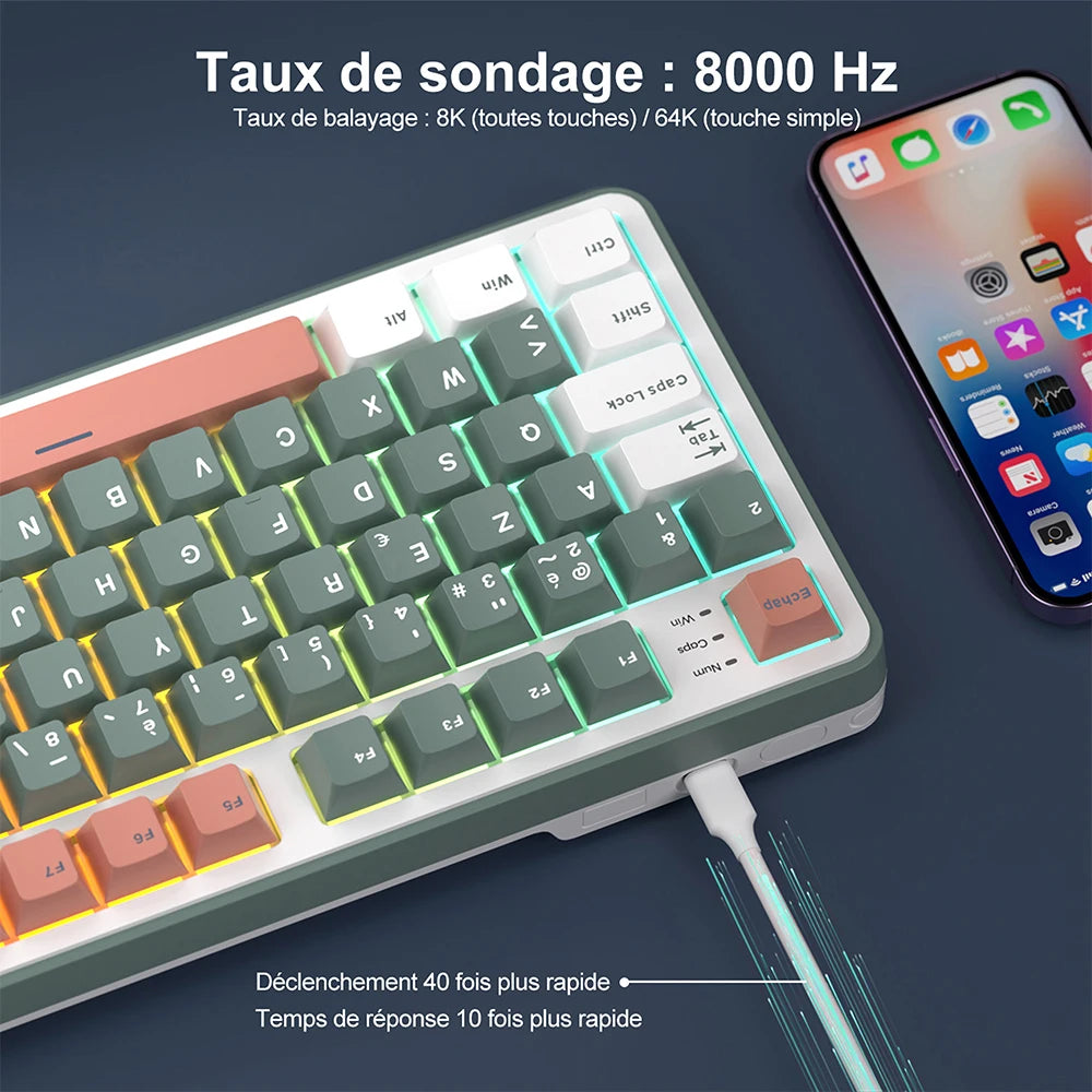 RK ROYAL KLUDGE RK C98 Magnetic Keyboard 0.01mm Rapid Trigg 8K SOCD/Rs 0.125ms PBT RGB Wired Mechanical Esports Gaming Keyboard