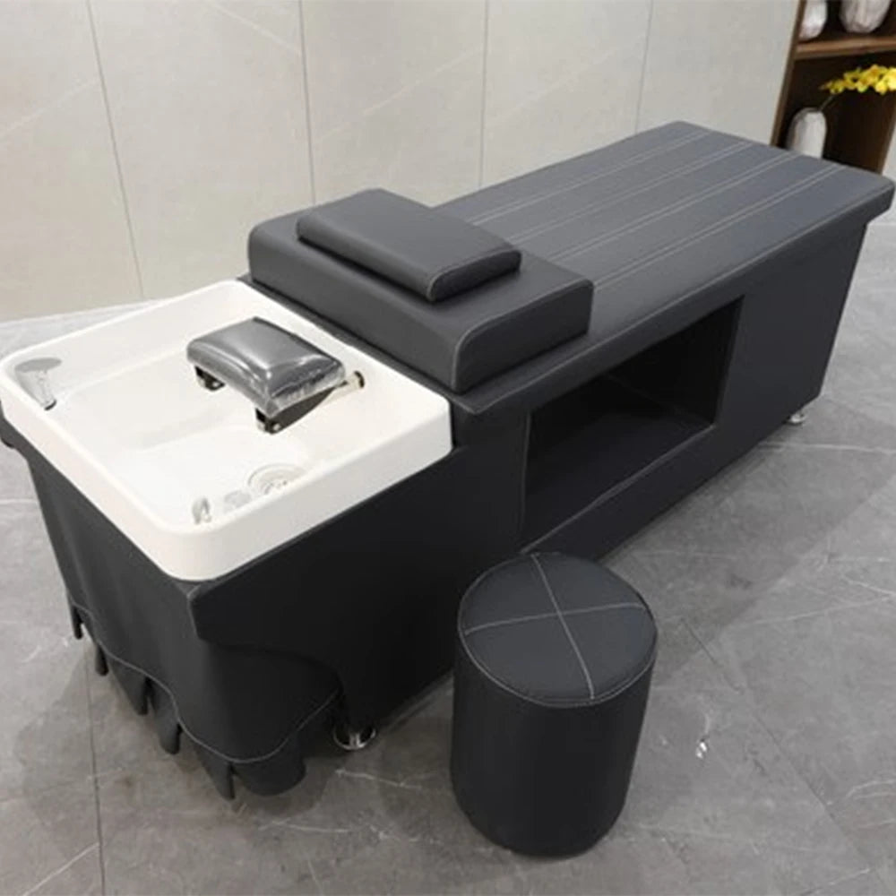 Water Circulation Head Therapy Shower - Ergonomic Black Salon Bed Massage Chairs Tidesmit