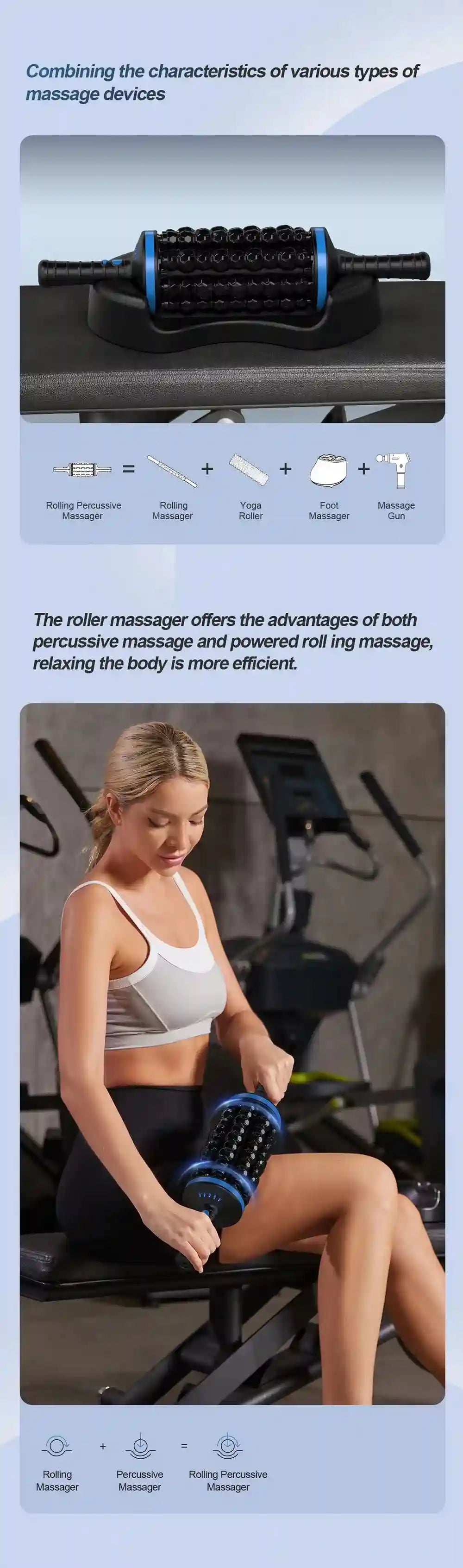 Electric Massager: Rechargeable Deep Tissue Tool for Muscle Relief Massage Roller Tidesmit