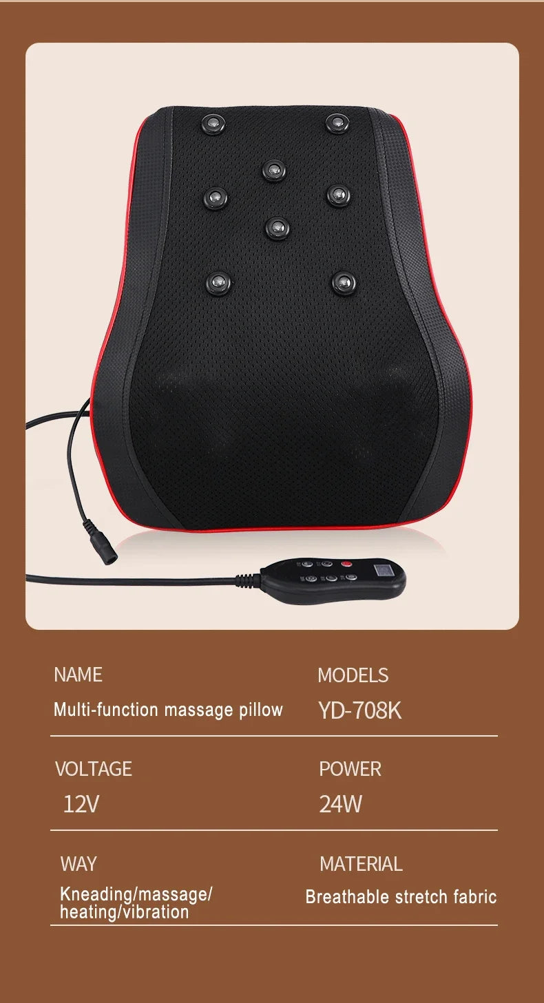 Shiatsu Neck and Back Massager with Heat and Airbag Therapy Relaxation Treatment Tidesmit