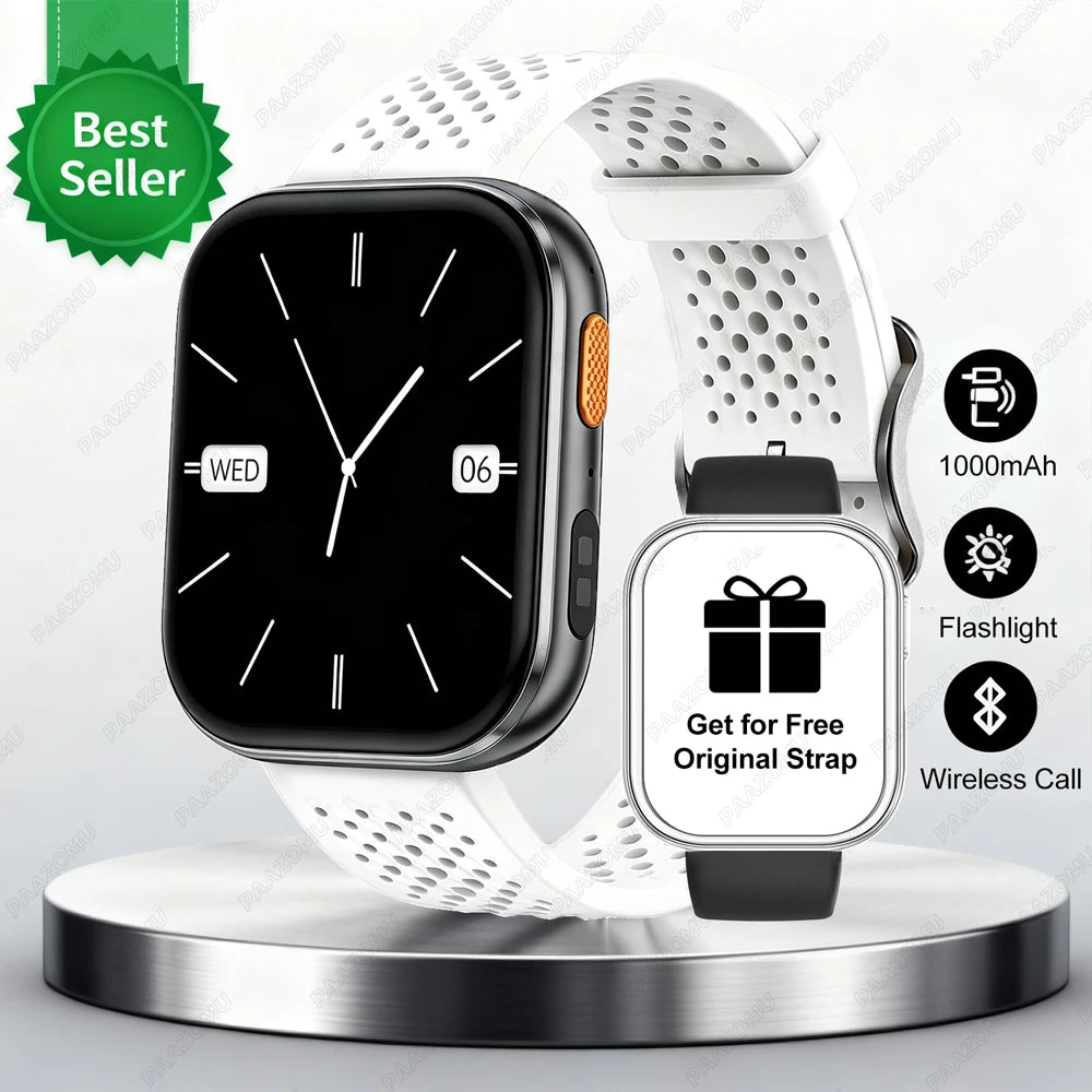 New Smart Watches Men 1000mAh Battery Heart Rate Sleep Monitor Bluetooth Call IP68 Waterproof Smartwatch Women For Android iOS