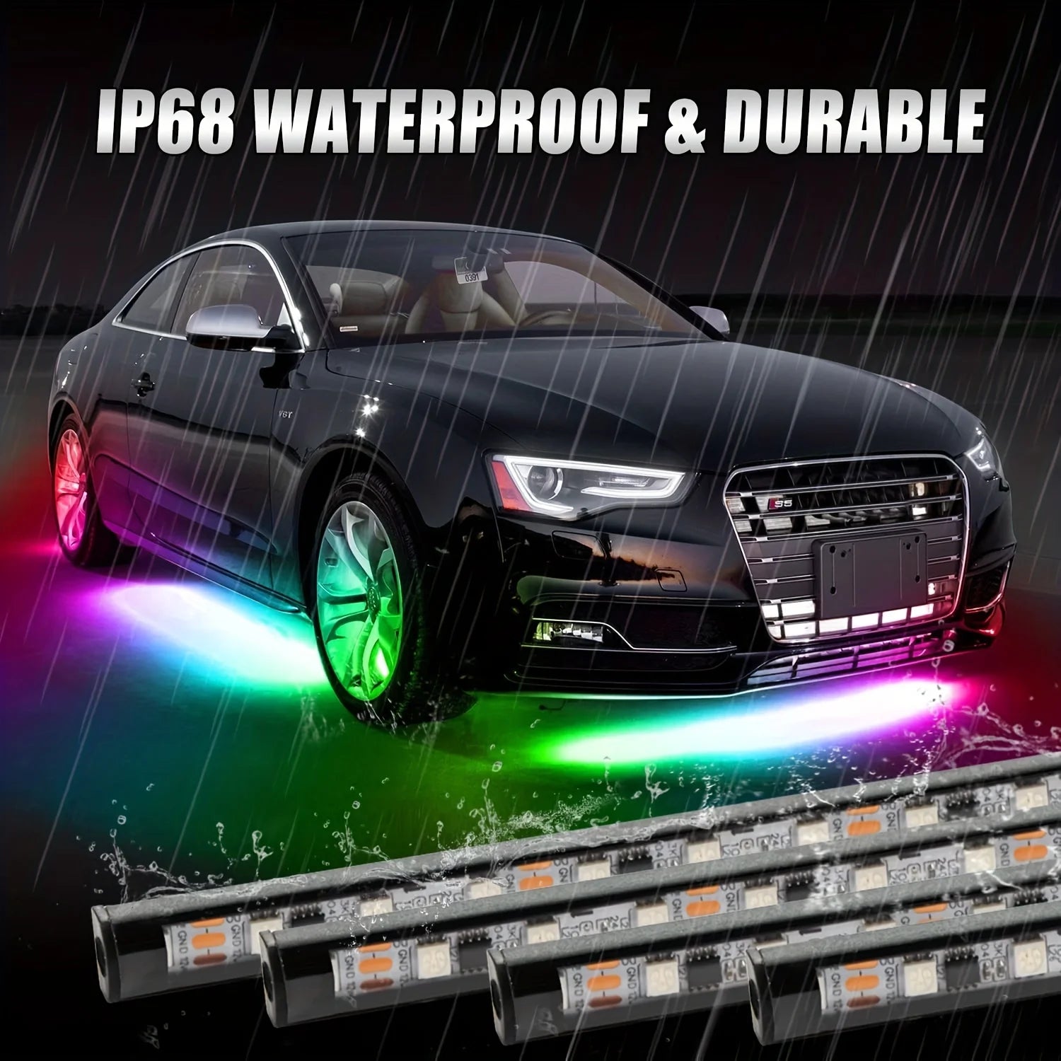 RGB Car Underglow Lights - Smart App Controlled LED Neon Kit Tidesmit