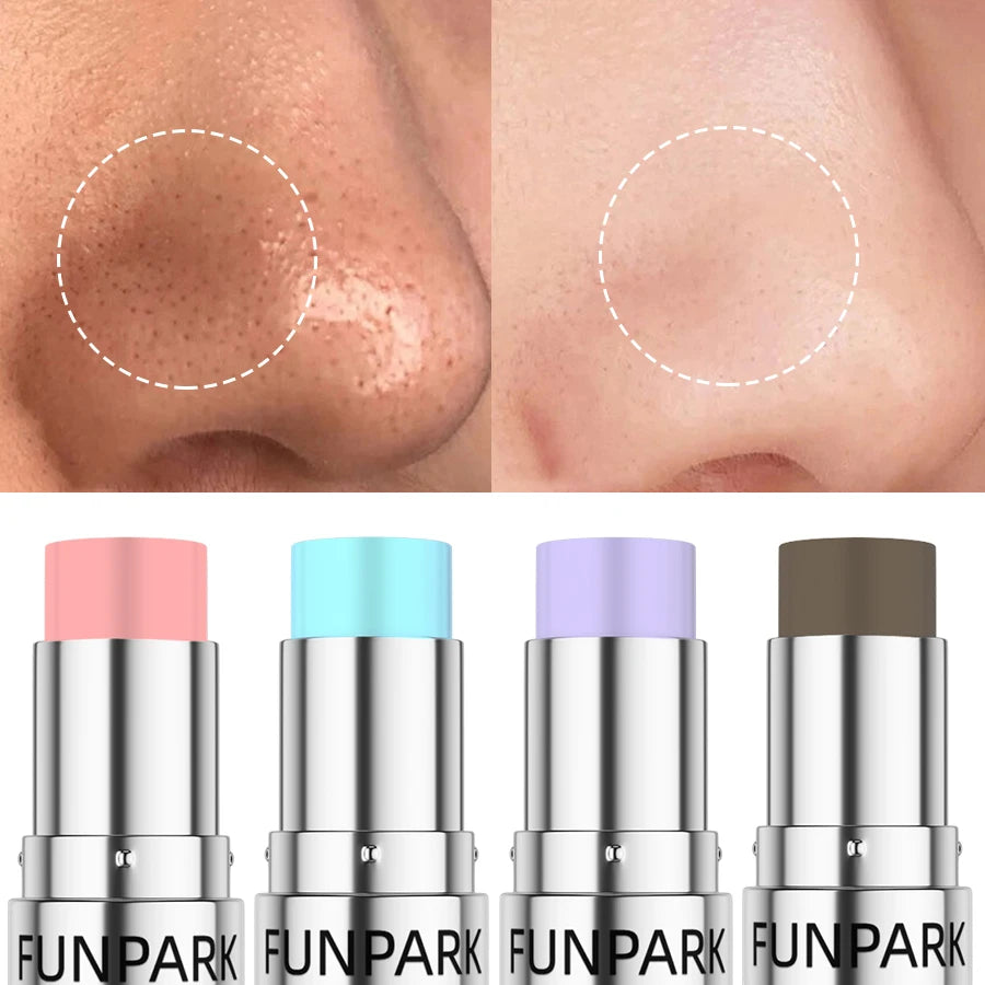 Tidesmit Korean invisible pore base stick texture close-up for smooth face makeup and natural skin color correction
