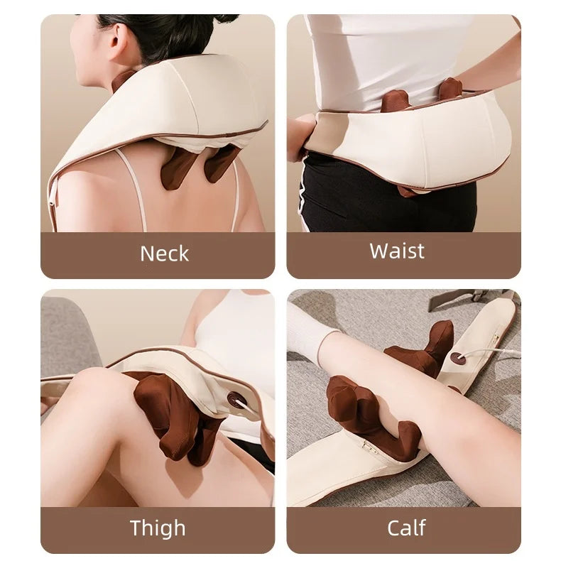 Electric Neck and Shoulder Massager with Heat for Deep Tissue Relief Massage Chairs Tidesmit
