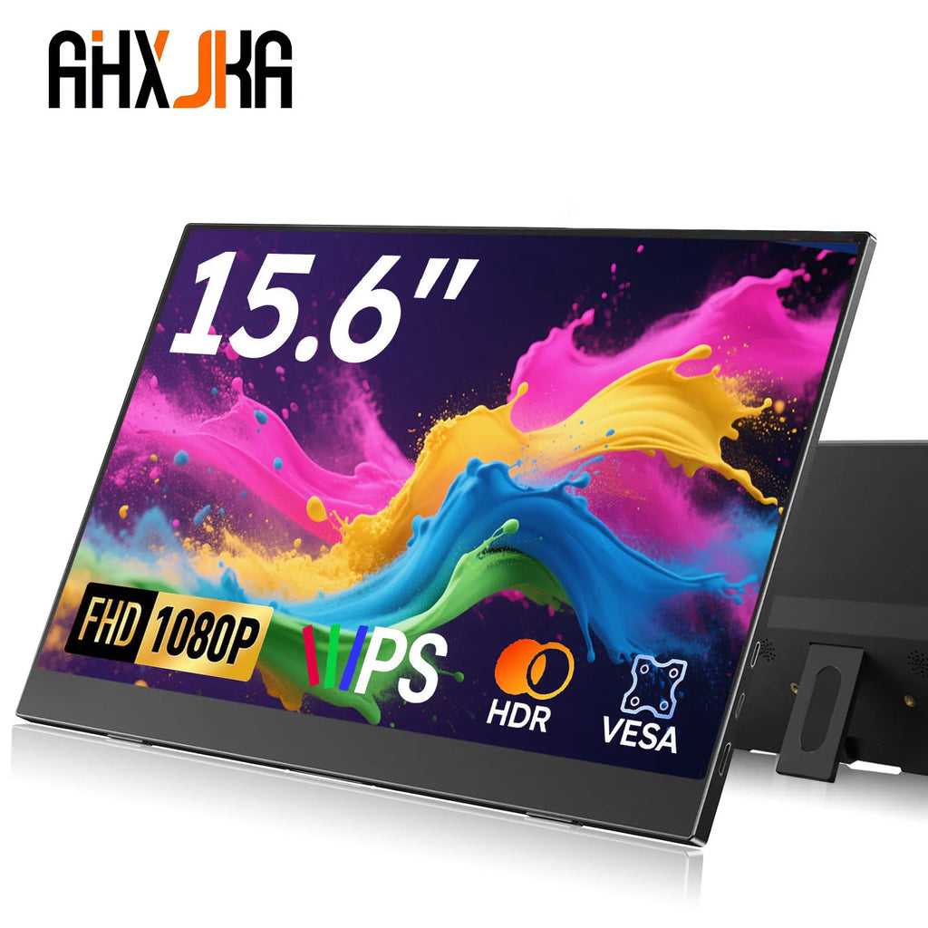 AHXJKA 15.6 Inch Portable Monitor FHD1080P IPS HDR Screen Second Monitor External Screen for MAC Laptop PC Xbox/PS4/5/Switch