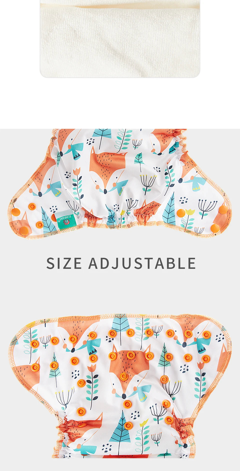 HappyFlute New Print  AI2 Snap Insert Bamboo Cotton&Velour OS Baby Napp One Piece Pack Baby Waterproof Night Diaper