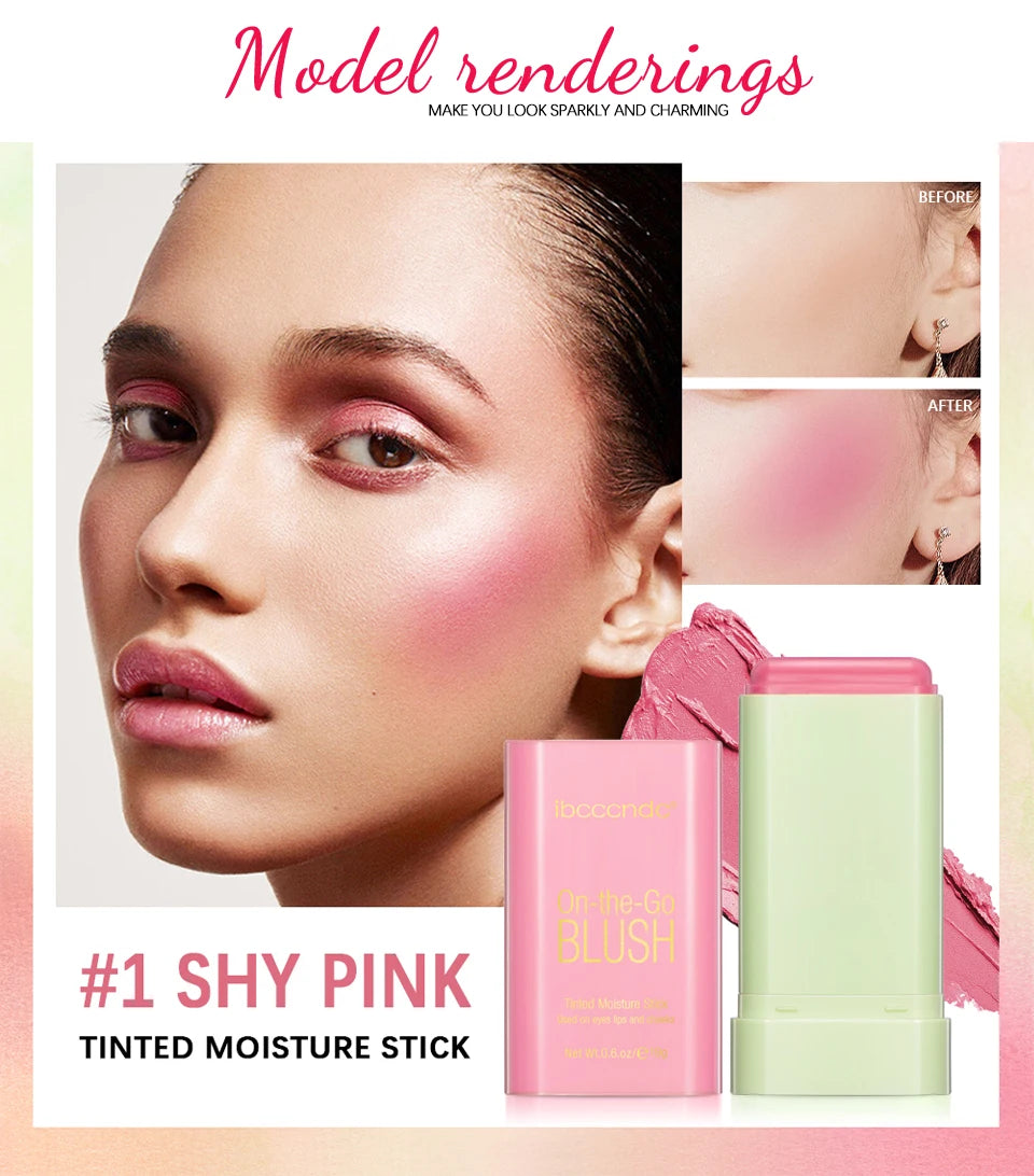Tidesmit long-lasting orange blush cream stick for moisturizing face makeup with waterproof tinted moisture formula