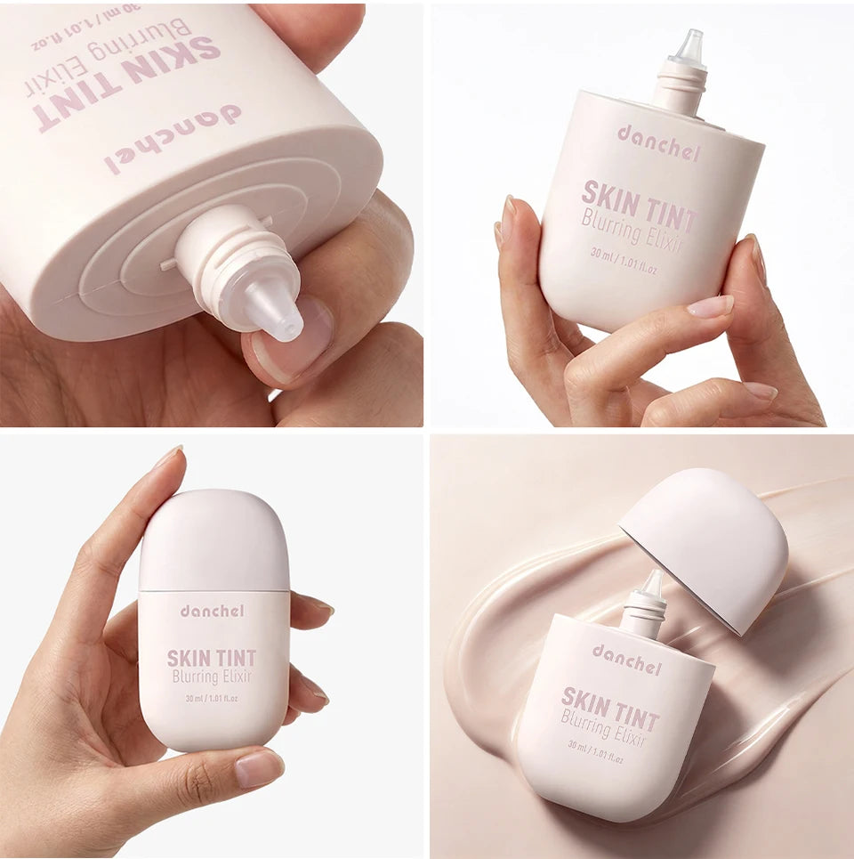 Tidesmit Skin Tint Blurring Elixir Foundation 24 shades showing pore blurring texture and long lasting hydration