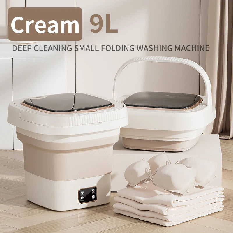 Tidesmit 9L portable foldable washing machine with LCD display and spin dryer for underwear and socks, angle view 25