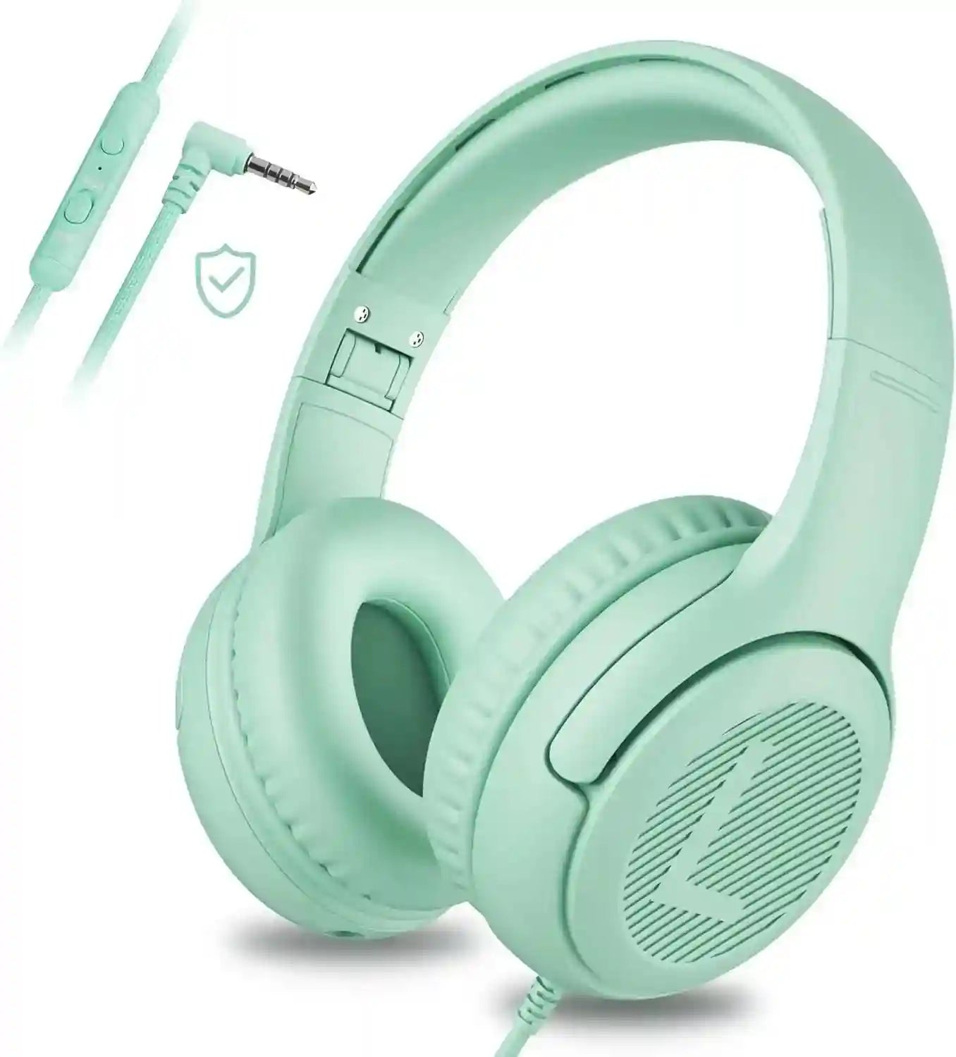 Kids Wired Headphones with Microphone - Foldable Over-Ear Tidesmit Green Tidesmit