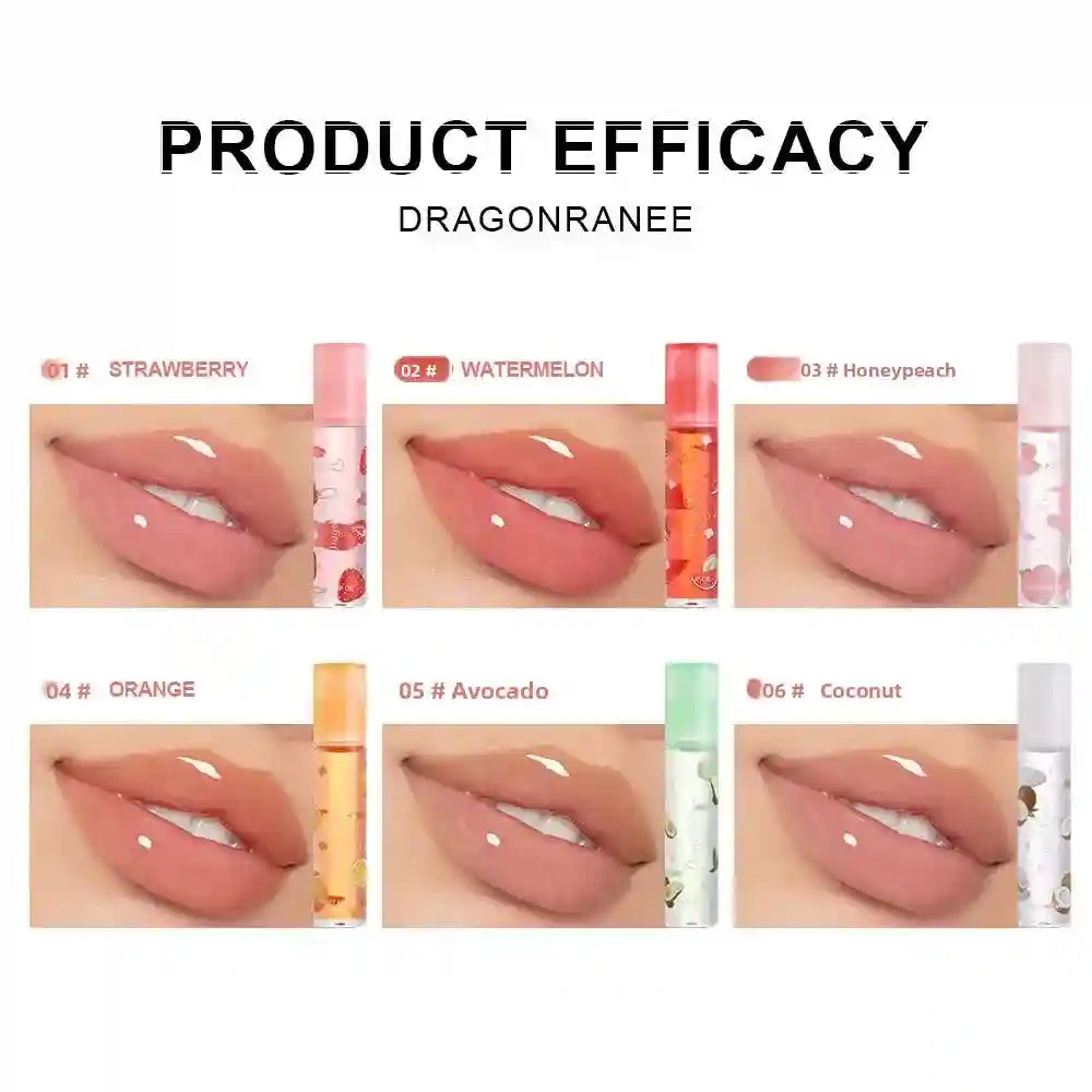 Strawberry Lip Gloss Set - 6 Pack Moisturizing Lip Treatment Oil Lip Care Tidesmit