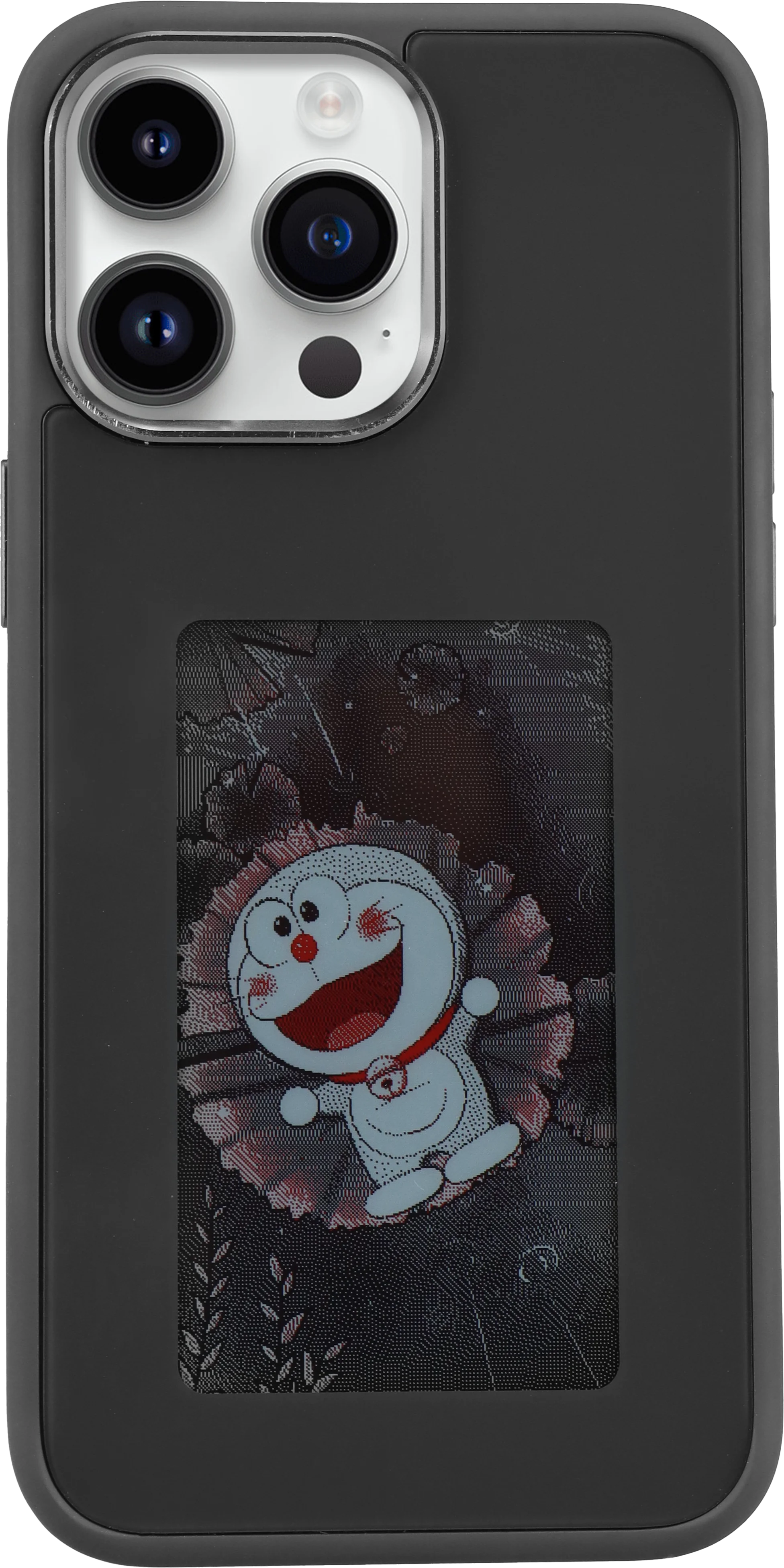 NFC Ink Screen Phone Case for iPhone 15 Pro Max - Slim Shock-Absorbing Cover Black Tidesmit