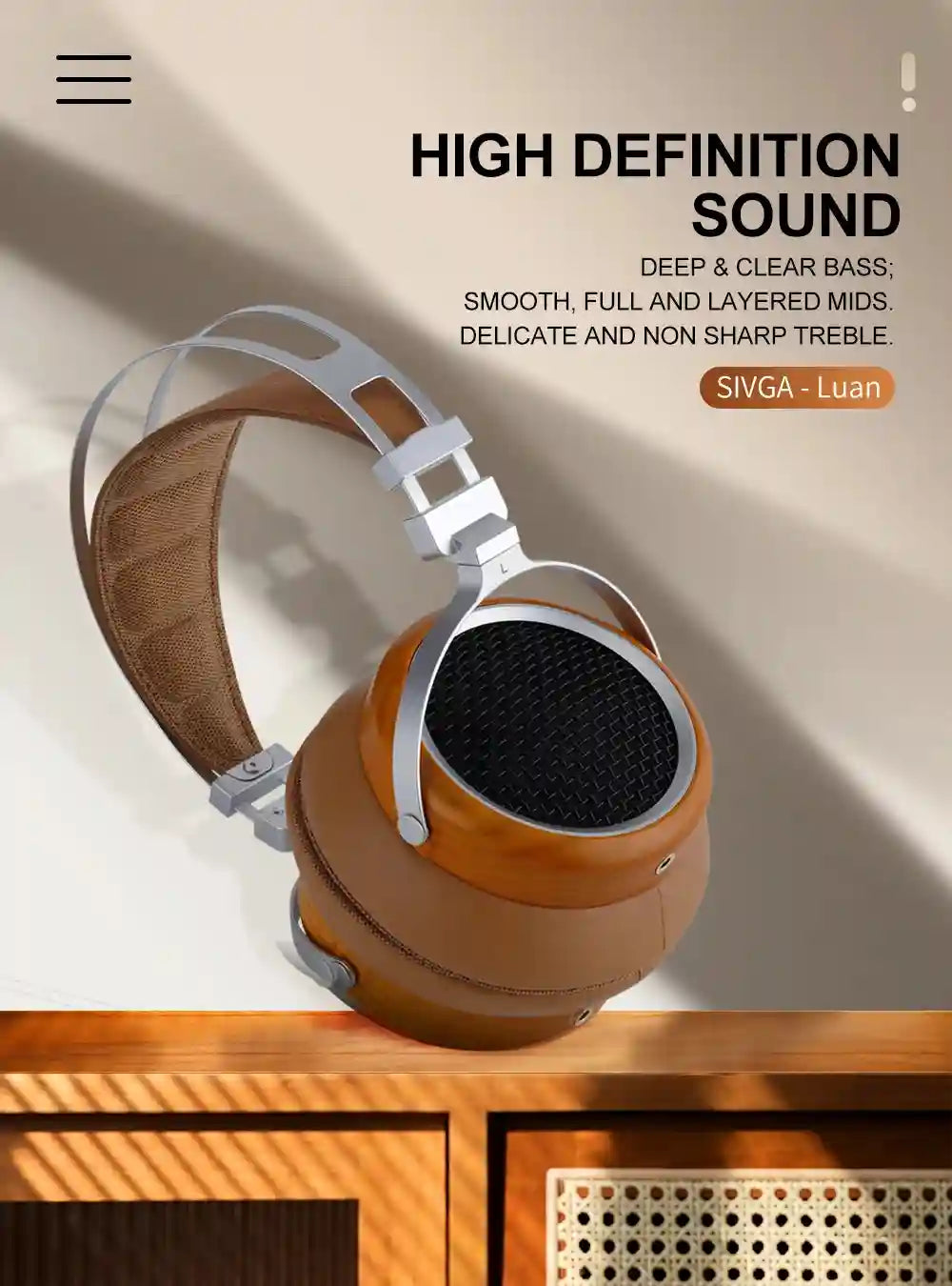 Sivga Luan Open-back Headphones | 50mm Driver Hi-Fi Wood Audio Tidesmit