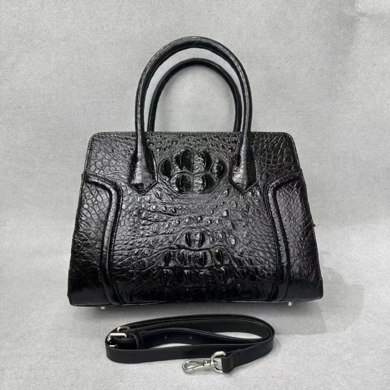 Authentic Alligator Leather Women's Classic Handbag Genuine Crocodile Skin Lady Single Shoulder Bag Female Top-handle Purse Bag