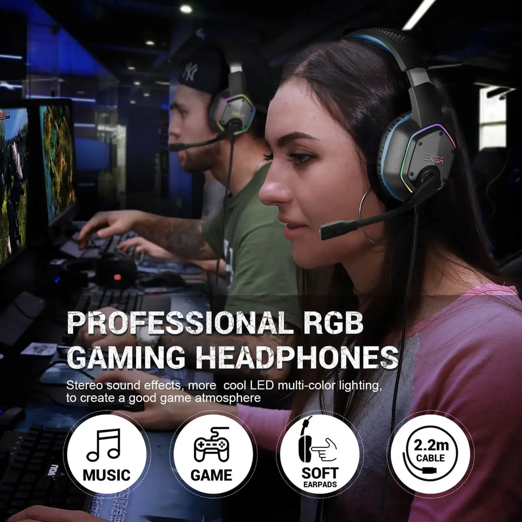 Tidesmit E1000 Gaming Headset with 7.1 Surround Sound - Wired Tidesmit
