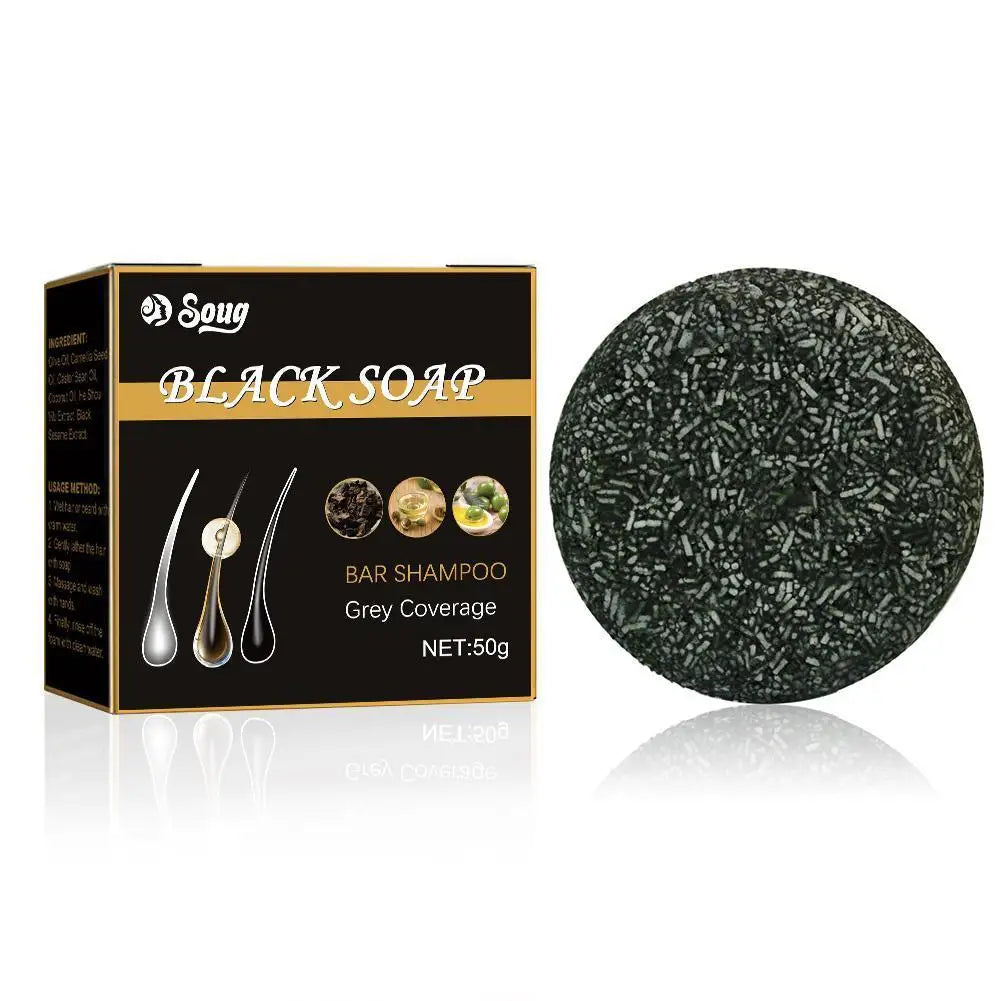 Polygonum Hair Darkening Shampoo Soap Repair Gray White Hair Color To Black Shampoo Soap Hair Nourishing Handmade Shampoo Soap