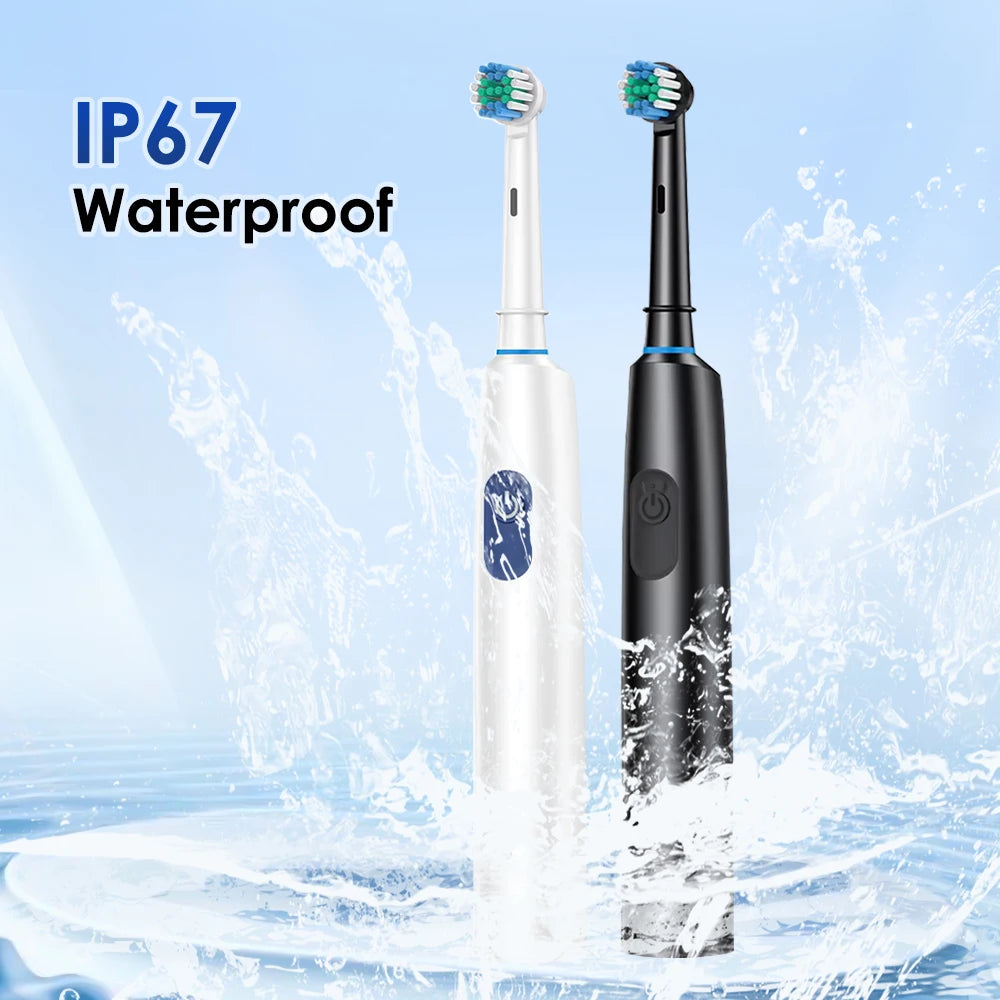 Electric Toothbrush Deep Clean Whitening Teeth for Adult Toothbrush Rotation Ultrasonic Toothbrush with 4 Replacement Heads