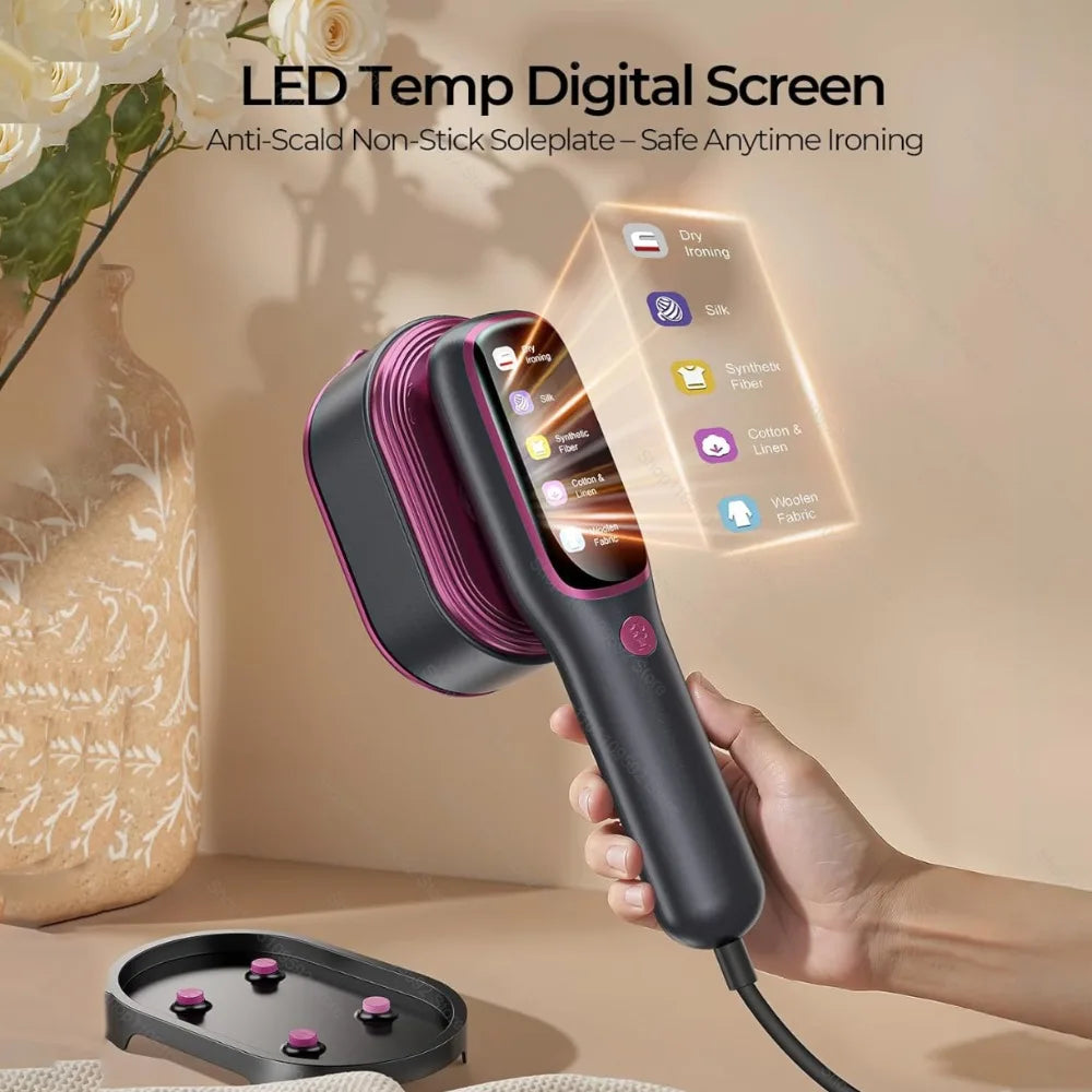 Tidesmit 1200W professional handheld garment steamer showing the steam nozzle and ergonomic handle design
