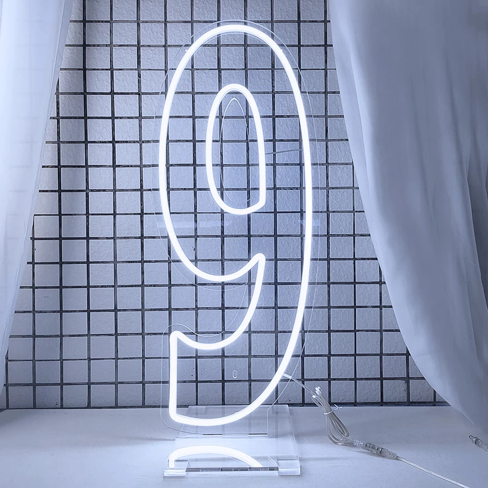 LED Neon Number Sign for Weddings | Customizable Event Lighting 76-100cm number 9 China Mainland Tidesmit