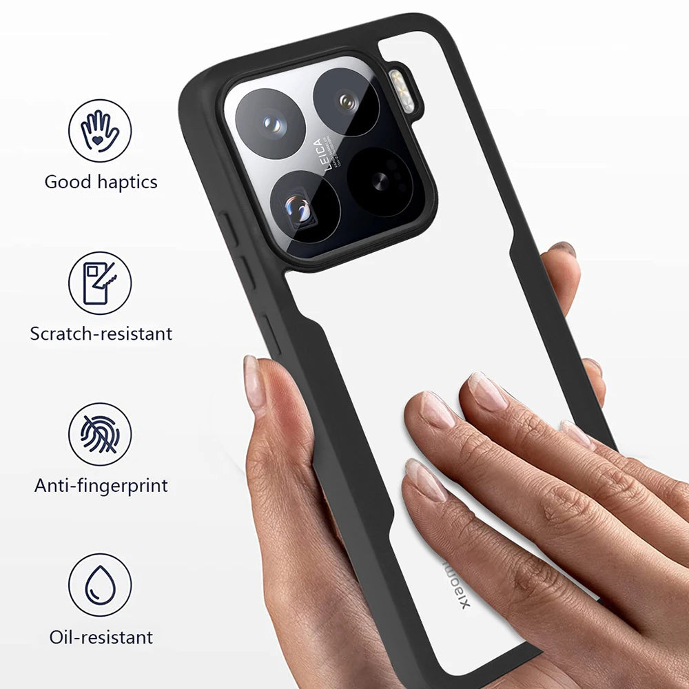 Shockproof clear case for Xiaomi Pro Max: 360-degree armor, scratch-resistant, anti-fingerprint soft bumper protection.